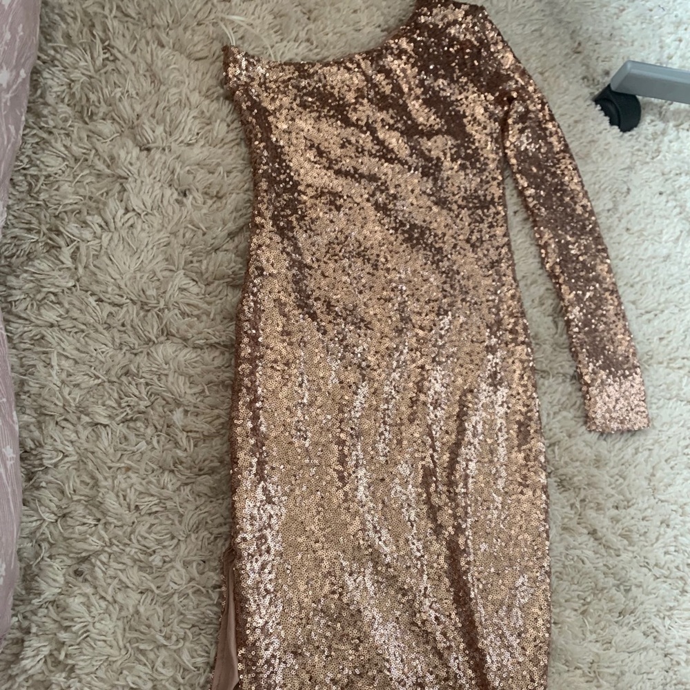Fiona Sequin Dress- Champagne